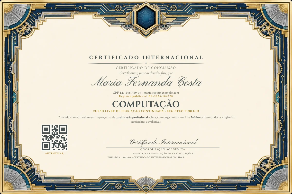 Capa do curso Computação