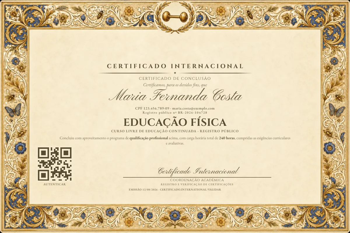 Capa do curso Educação Física