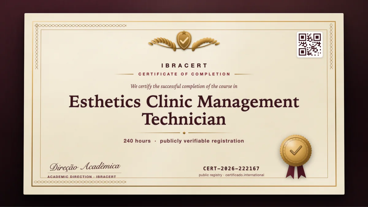 Cover of the Esthetics Clinic Management Technician course