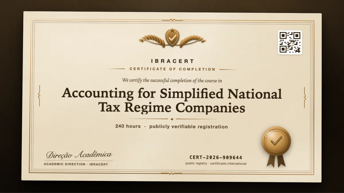 Cover of the Accounting for Simplified National Tax Regime Companies course