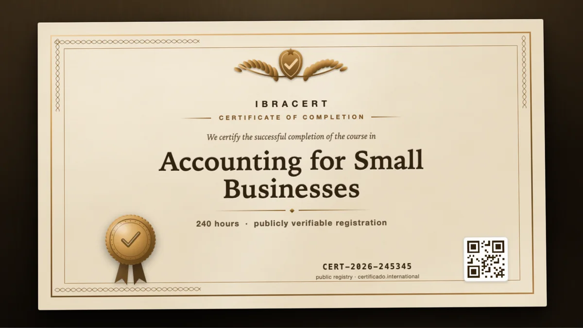Cover of the Accounting for Small Businesses course