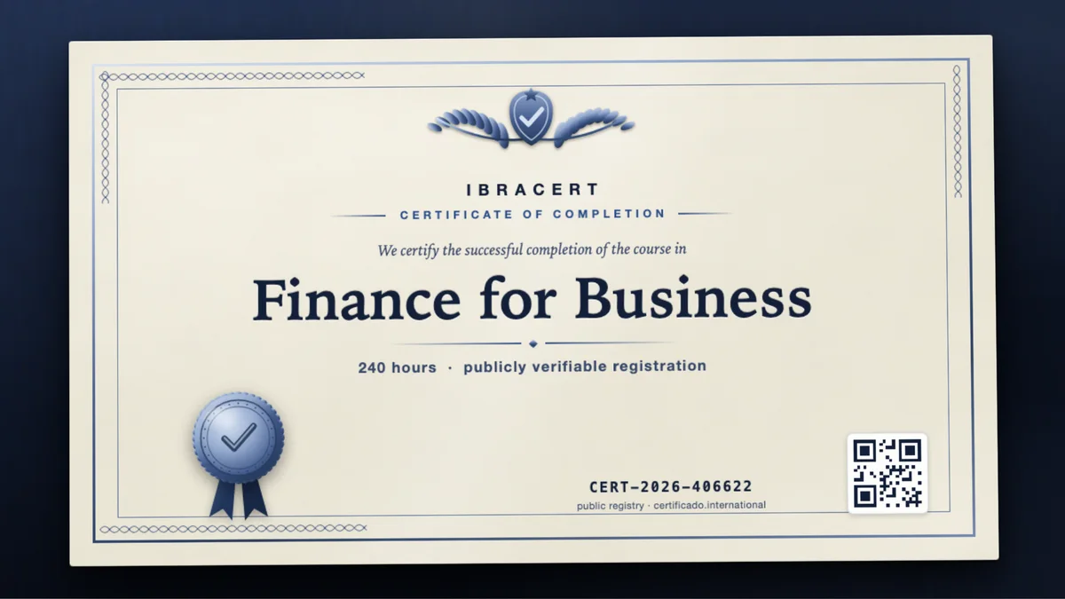 Cover of the Finance for Business course