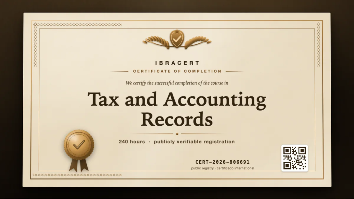 Cover of the Tax and Accounting Records course