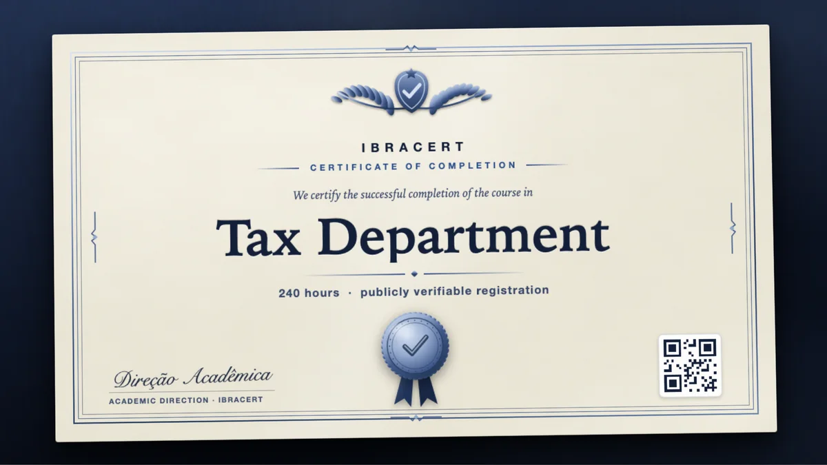 Cover of the Tax Department course
