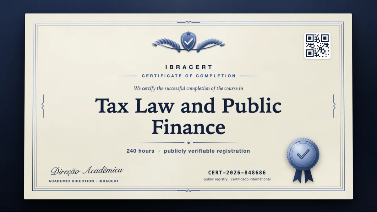 Cover of the Tax Law and Public Finance course