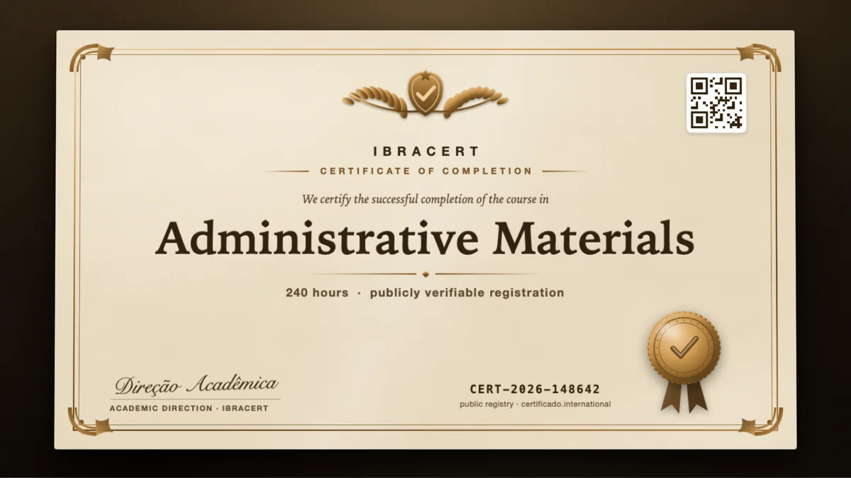 Cover of the Administrative Materials course