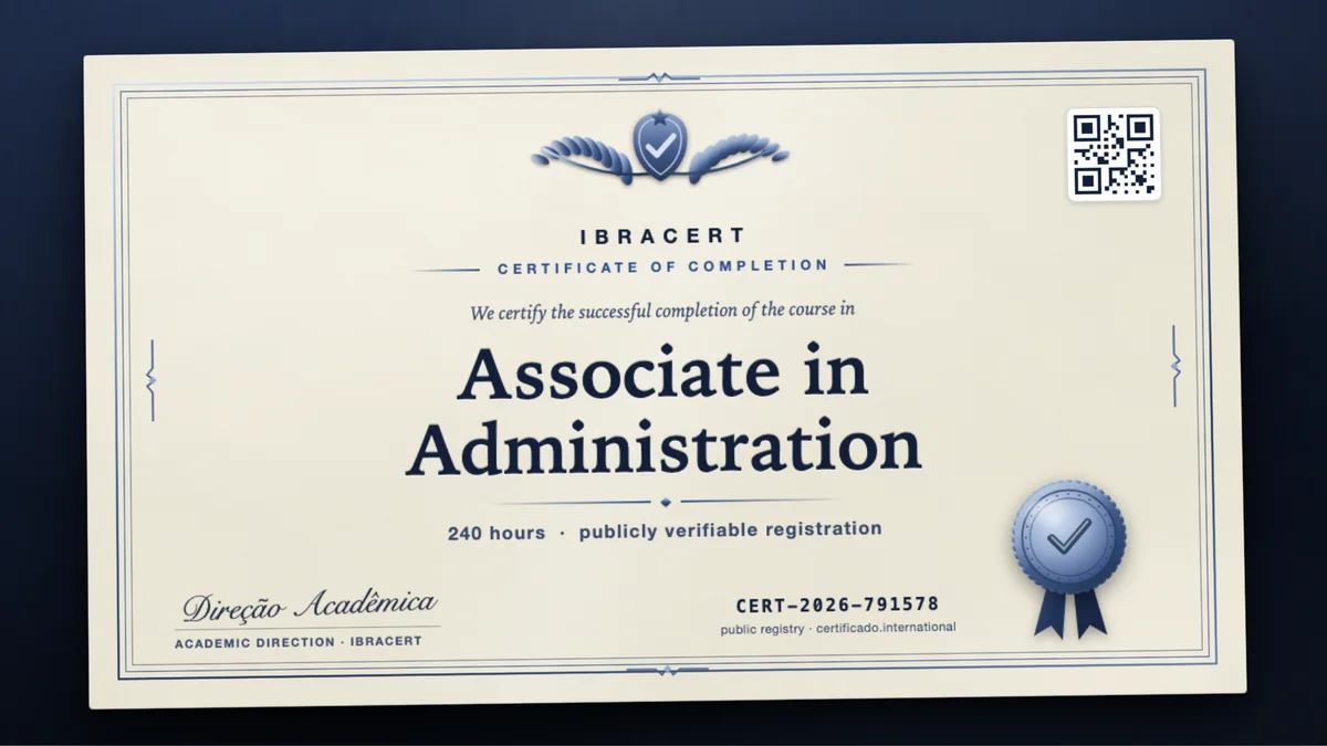 Cover of the Associate in Administration course