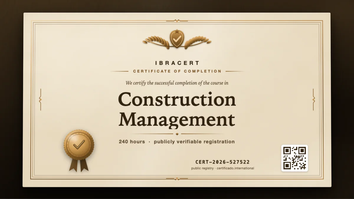 Cover of the Construction Management course