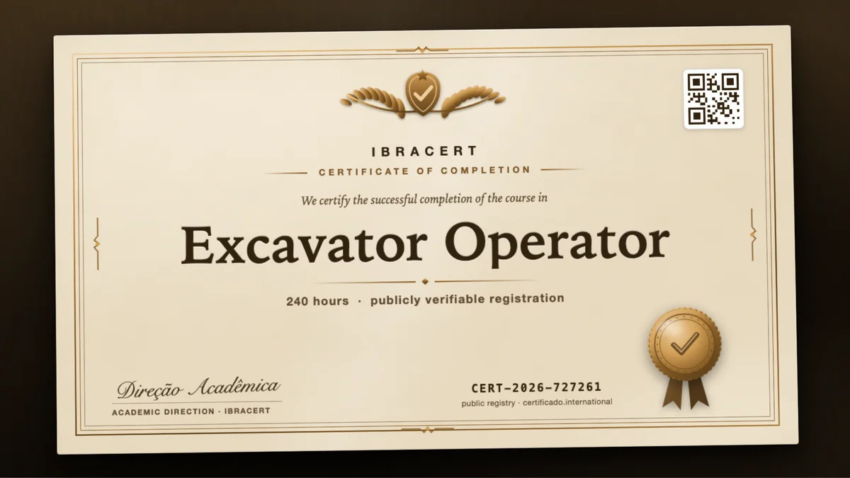 Cover of the Excavator Operator course