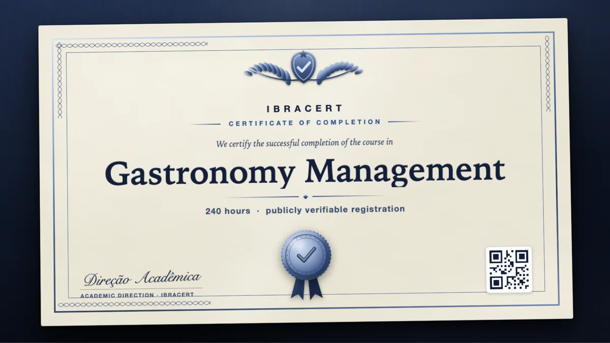 Cover of the Gastronomy Management course