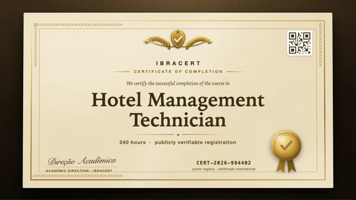 Cover of the Hotel Management Technician course