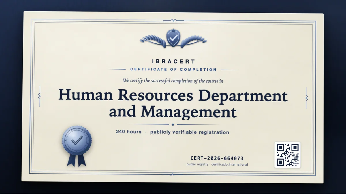 Cover of the Human Resources Department and Management course