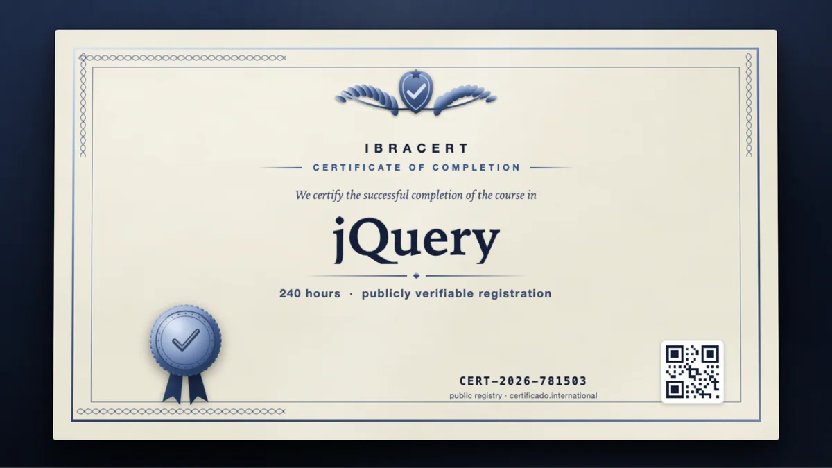 Cover of the jQuery course