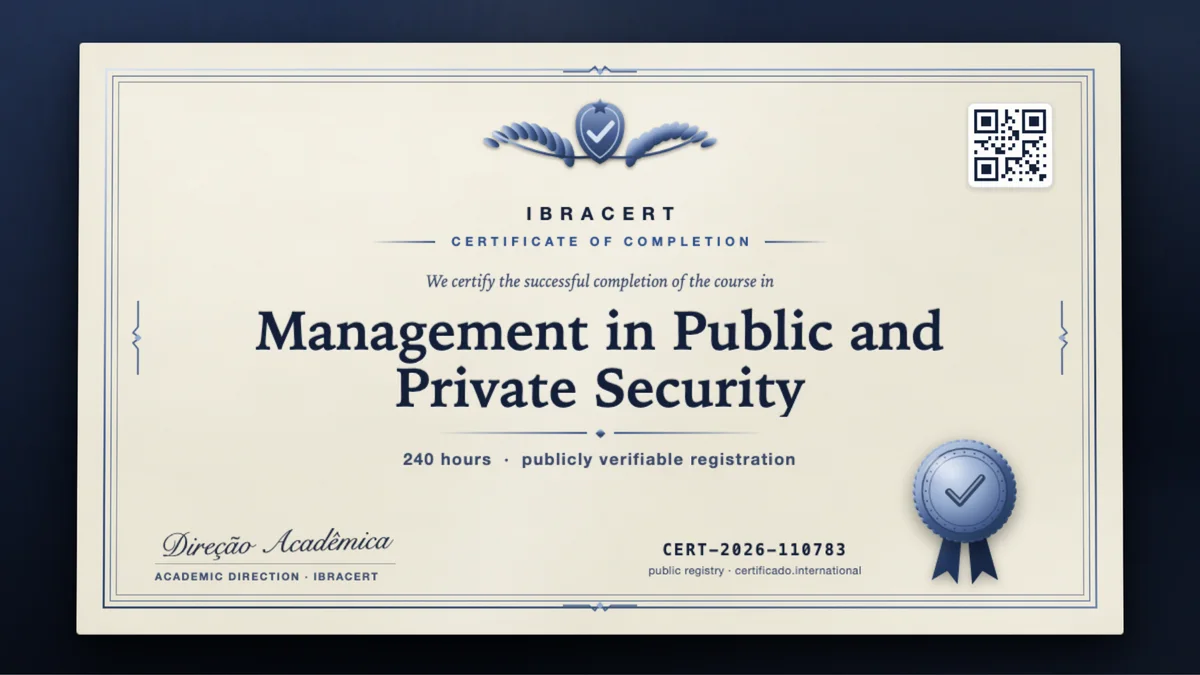 Cover of the Management in Public and Private Security course