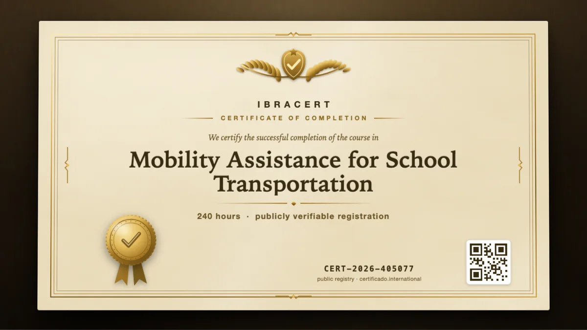 Cover of the Mobility Assistance for School Transportation course