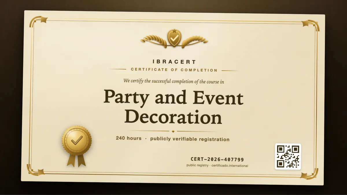 Cover of the Party and Event Decoration course