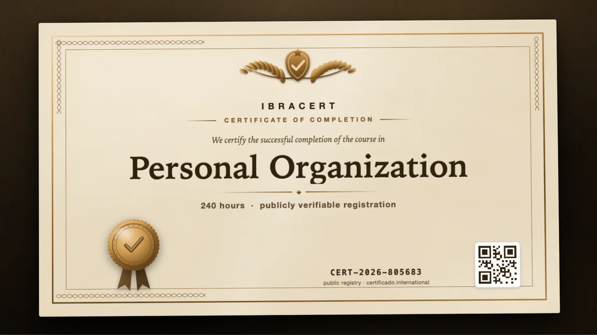 Cover of the Personal Organization course