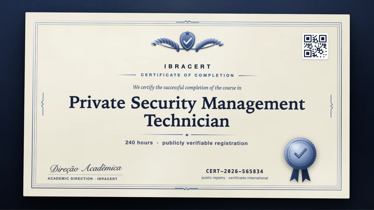 Cover of the Private Security Management Technician course