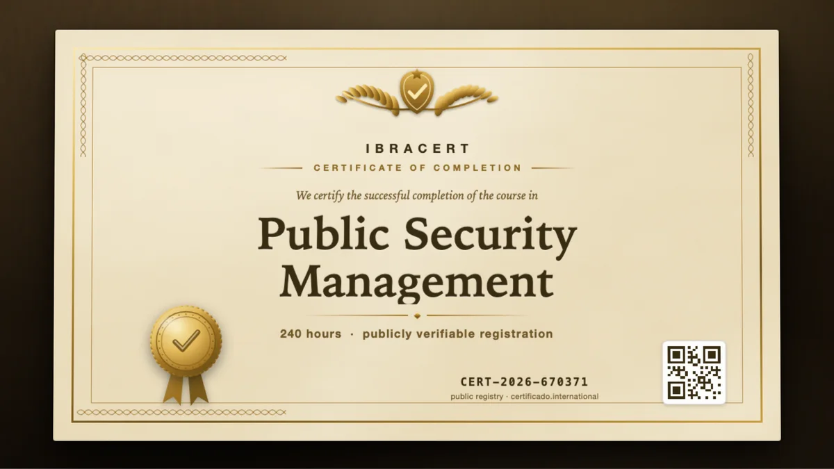 Cover of the Public Security Management course