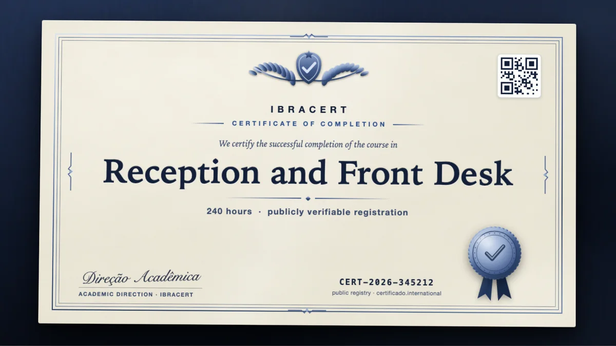 Cover of the Reception and Front Desk course