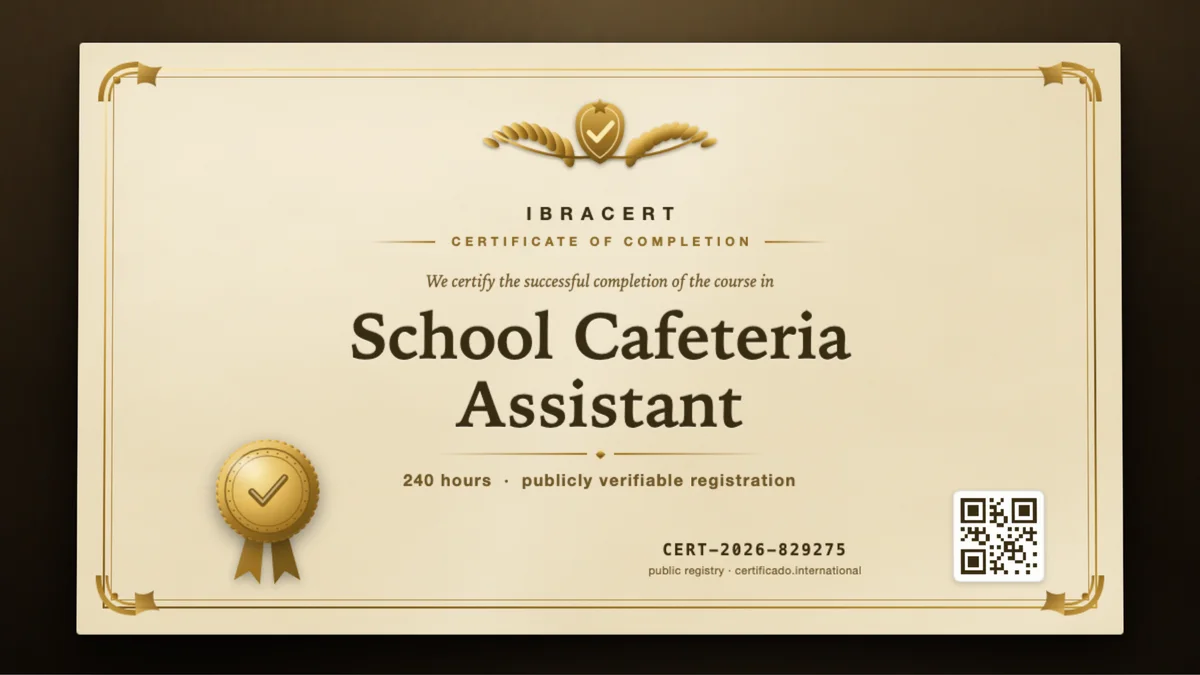 Cover of the School Cafeteria Assistant course