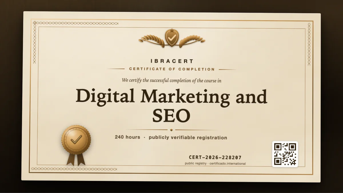 Cover of the Digital Marketing and SEO course