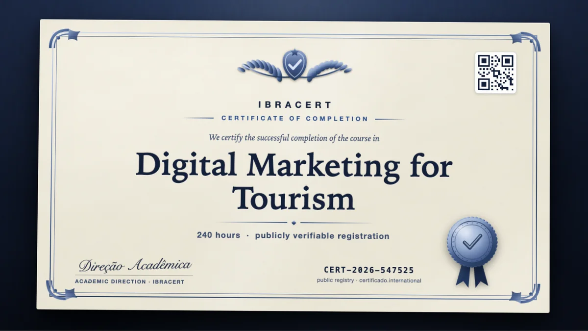 Cover of the Digital Marketing for Tourism course