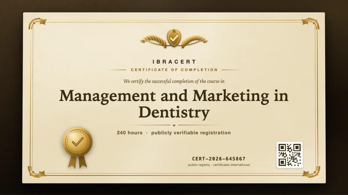 Cover of the Management and Marketing in Dentistry course