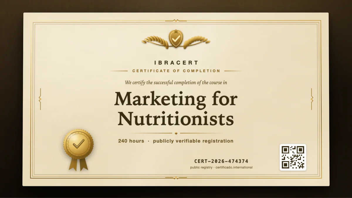 Cover of the Marketing for Nutritionists course