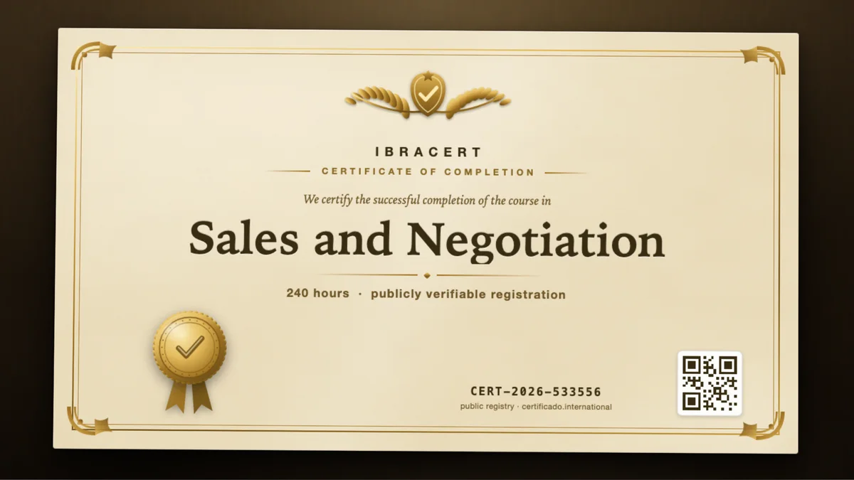 Cover of the Sales and Negotiation course