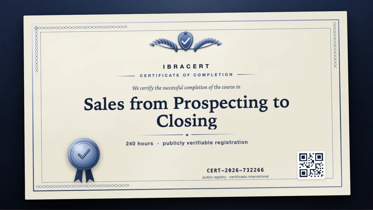 Cover of the Sales from Prospecting to Closing course