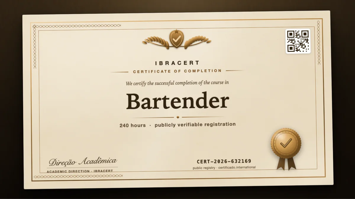 Cover of the Bartender course