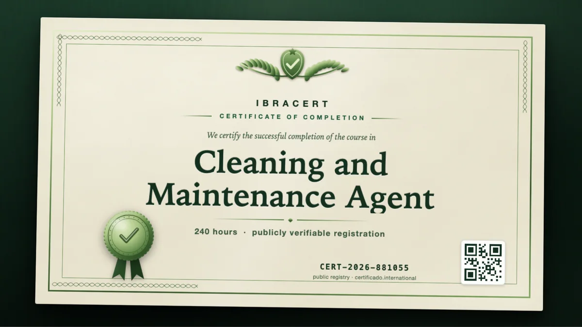 Cover of the Cleaning and Maintenance Agent course