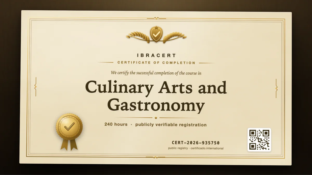 Cover of the Culinary Arts and Gastronomy course