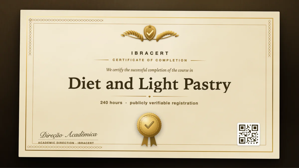 Cover of the Diet and Light Pastry course