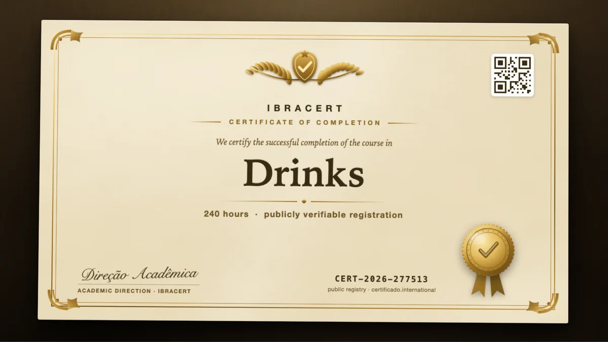 Cover of the Drinks course