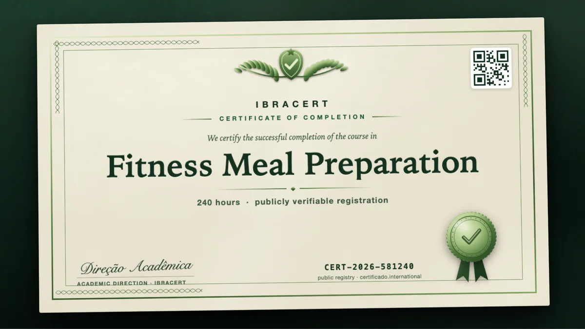 Cover of the Fitness Meal Preparation course