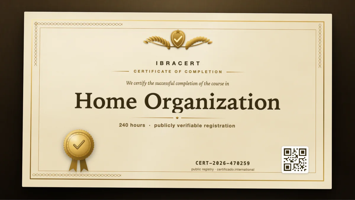 Cover of the Home Organization course