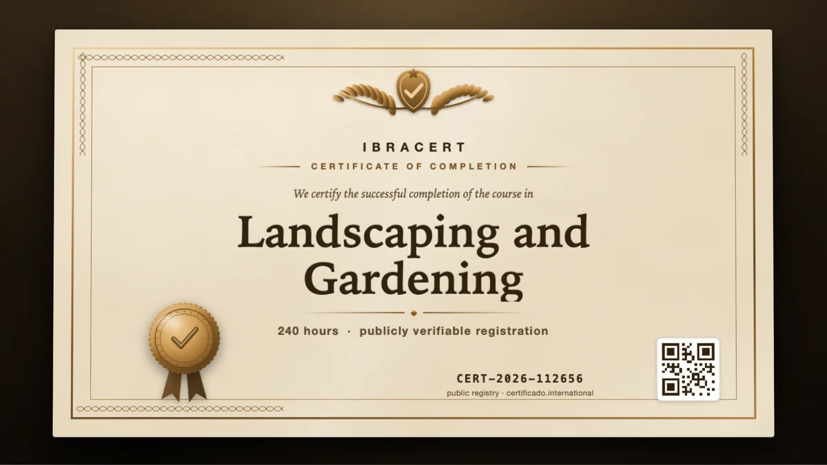 Cover of the Landscaping and Gardening course