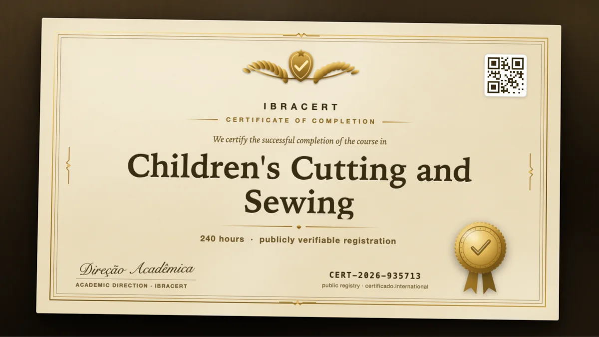 Cover of the Children's Cutting and Sewing course
