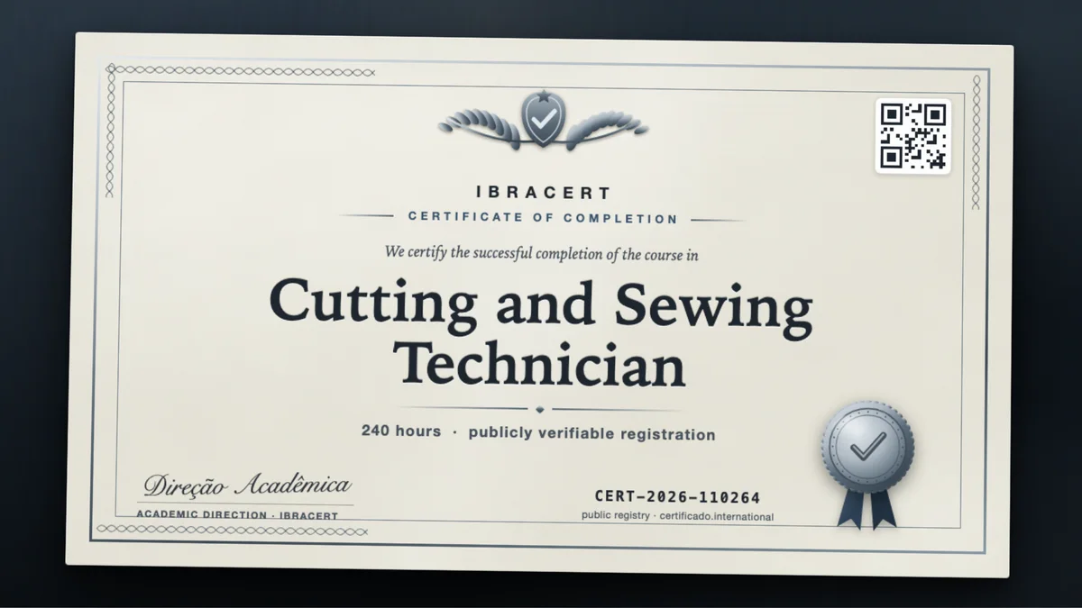 Cover of the Cutting and Sewing Technician course