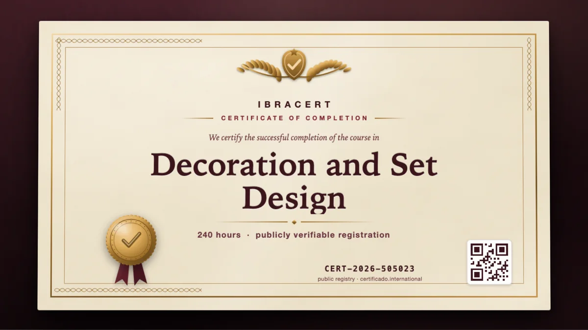 Cover of the Decoration and Set Design course