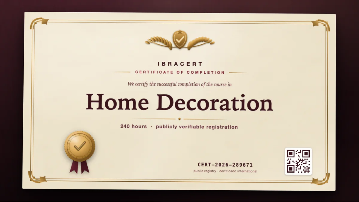 Cover of the Home Decoration course