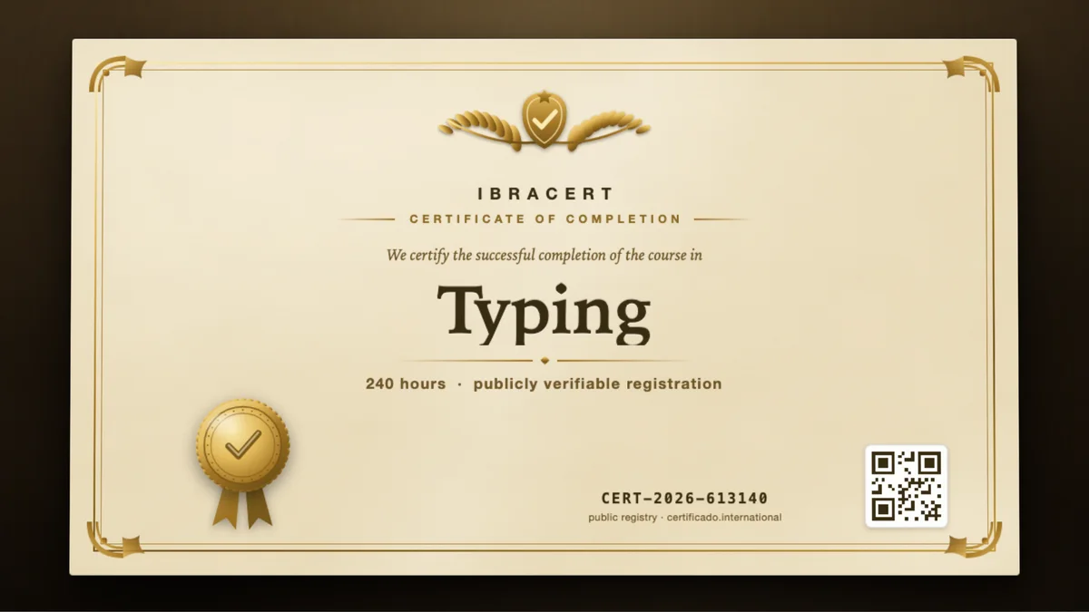 Cover of the Typing course