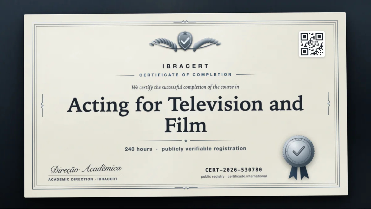 Cover of the Acting for Television and Film course