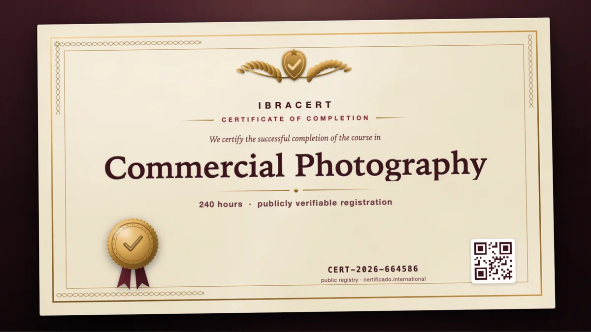 Cover of the Commercial Photography course