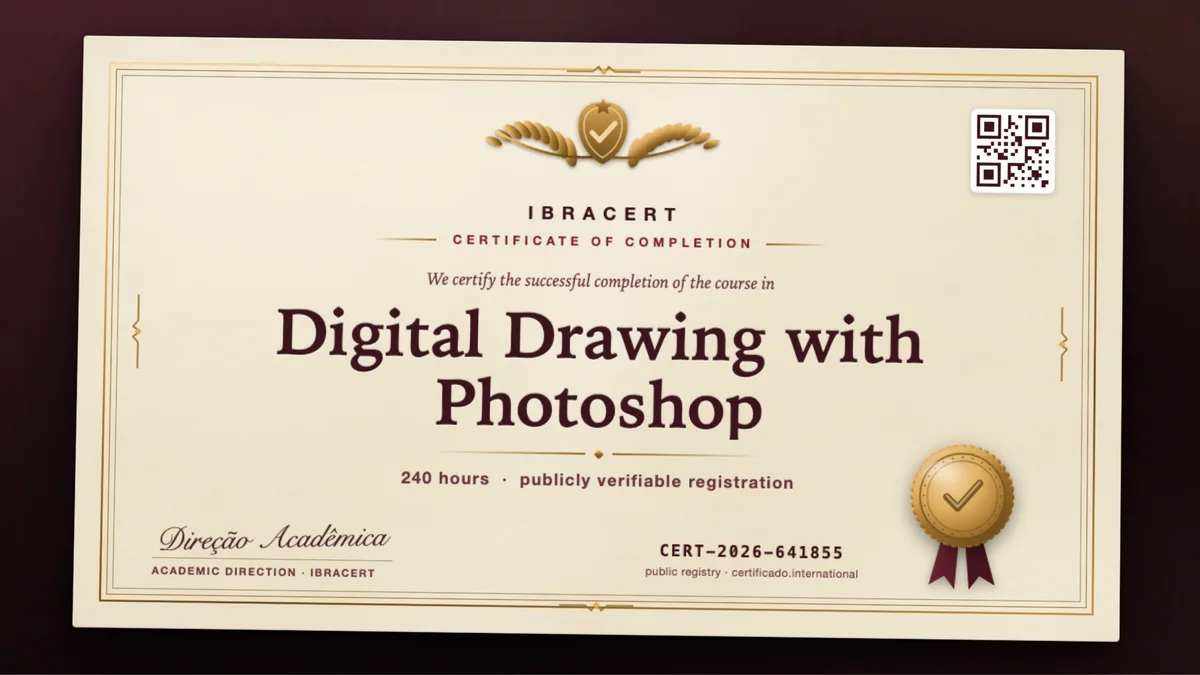 Cover of the Digital Drawing with Photoshop course