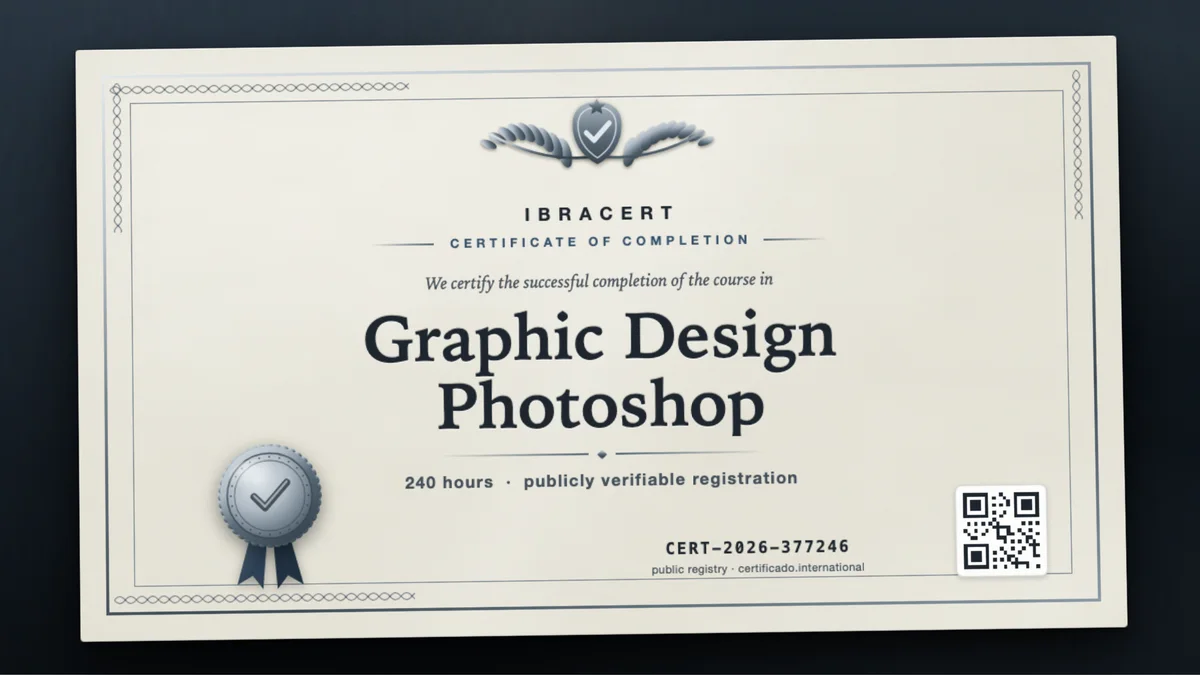Cover of the Graphic Design Photoshop course