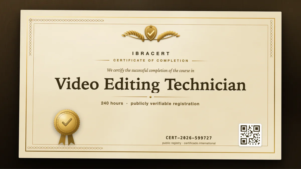 Cover of the Video Editing Technician course