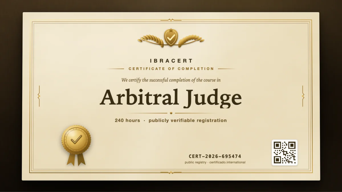 Cover of the Arbitral Judge course